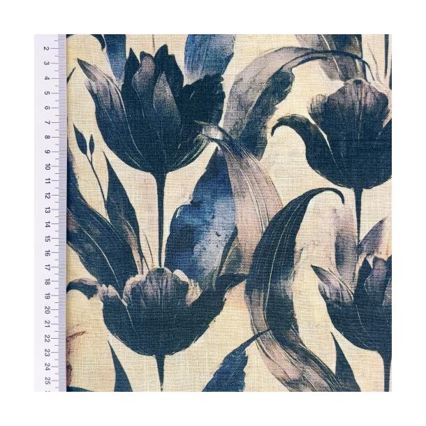 Viscose linen Digital print, Tulipan